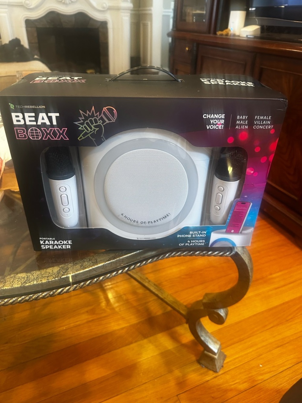 TechRebellion Beat Boxx Portable Karaoke Speaker - White